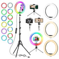 RGB selfie ring light with tripod stand