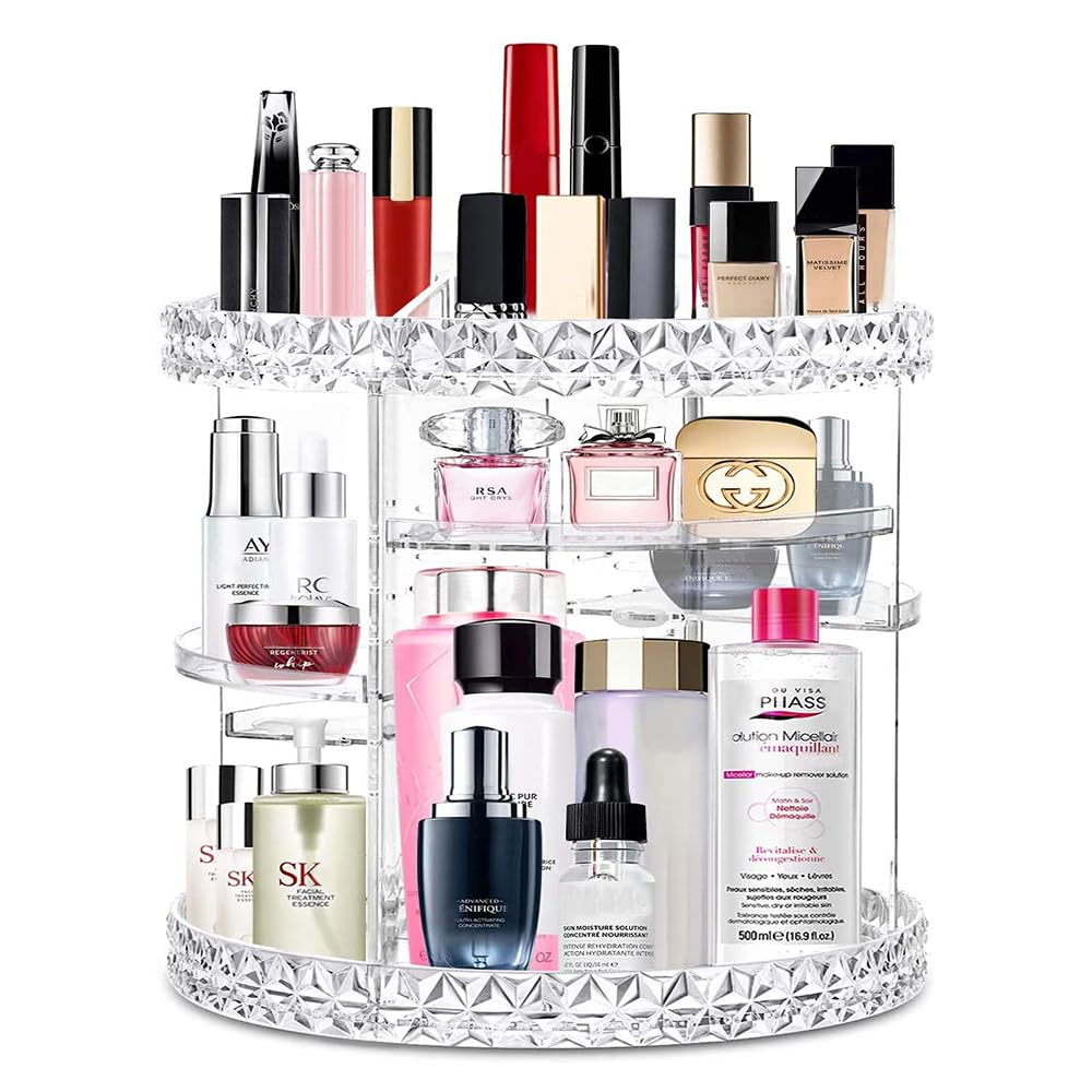 Rotating makeup and perfume organizer