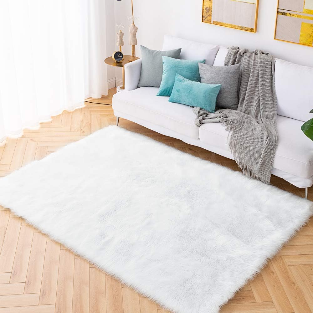 Faux Sheepskin Shag Area Rug (6x9)