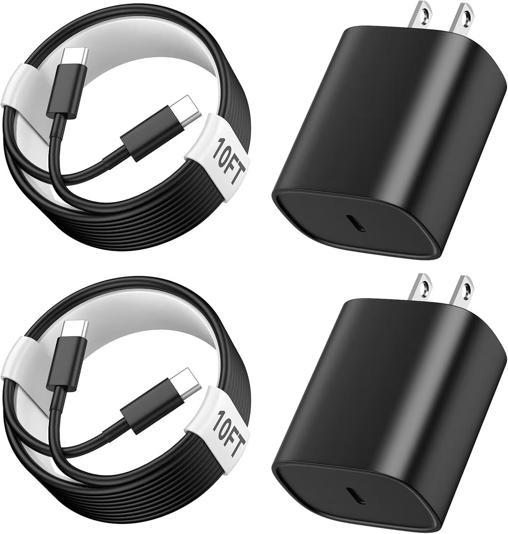 10FT USB-C Fast Charging Cable & Wall Block