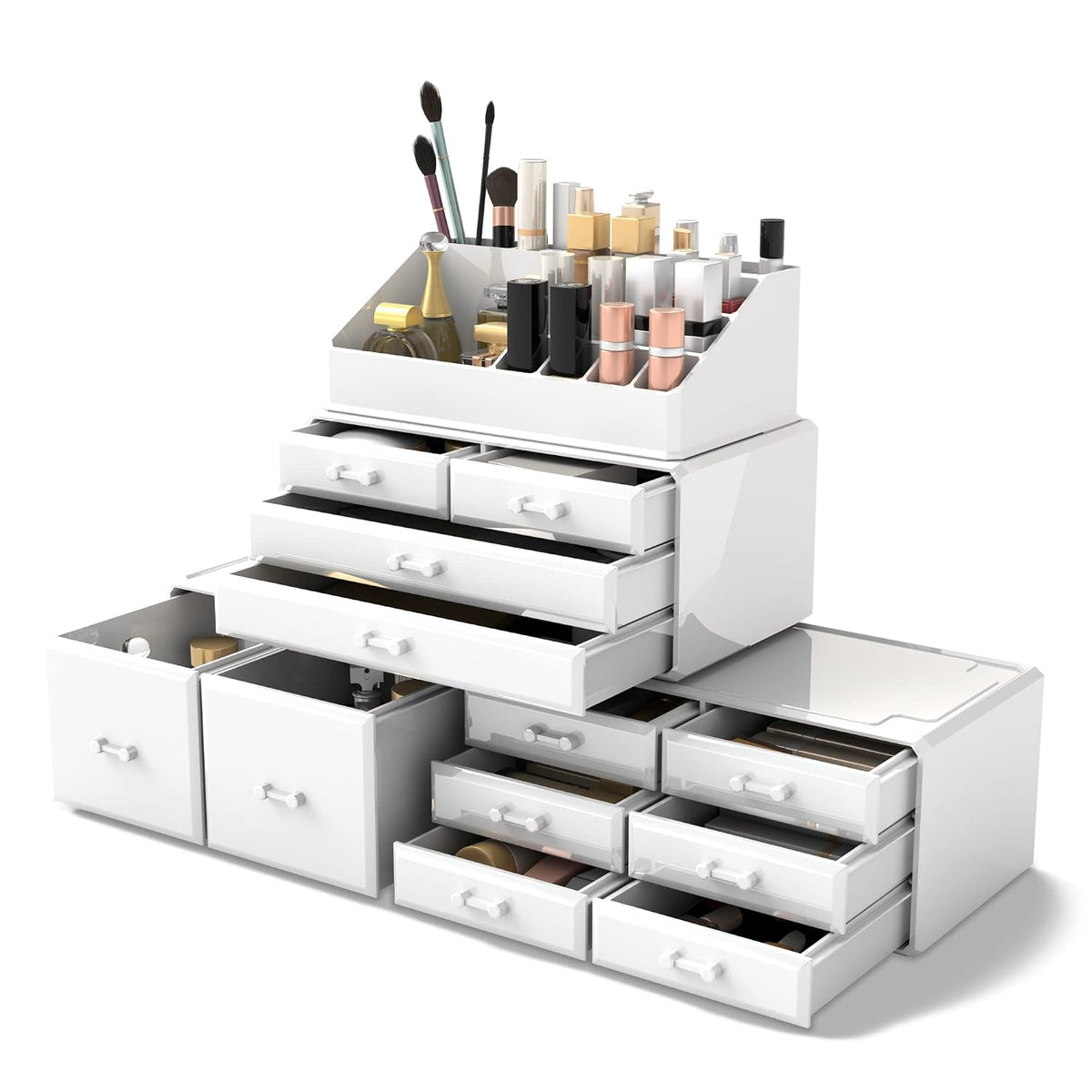 Cosmetic organizer storage drawers