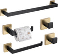 5-Piece Black & Gold Bathroom Hardware Set