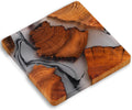 Epoxy Wood Coasters Set with Holder