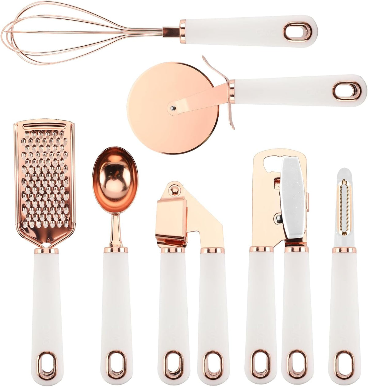 Copper plated kitchen gadget utensil set