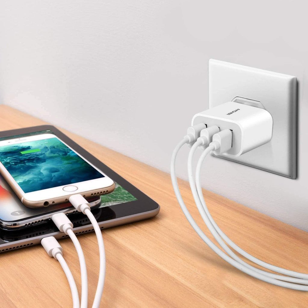 3-Port USB Wall Charger 2-Pack