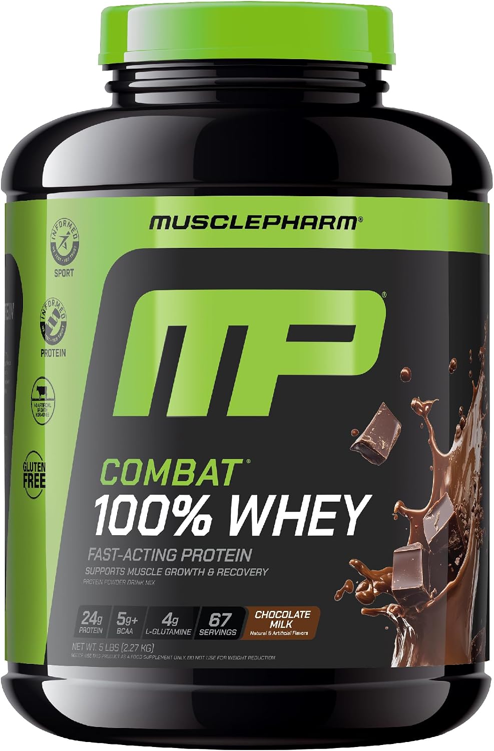 MusclePharm Combat whey protein powder chocolate milk