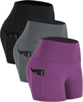 High waist athletic shorts with pockets