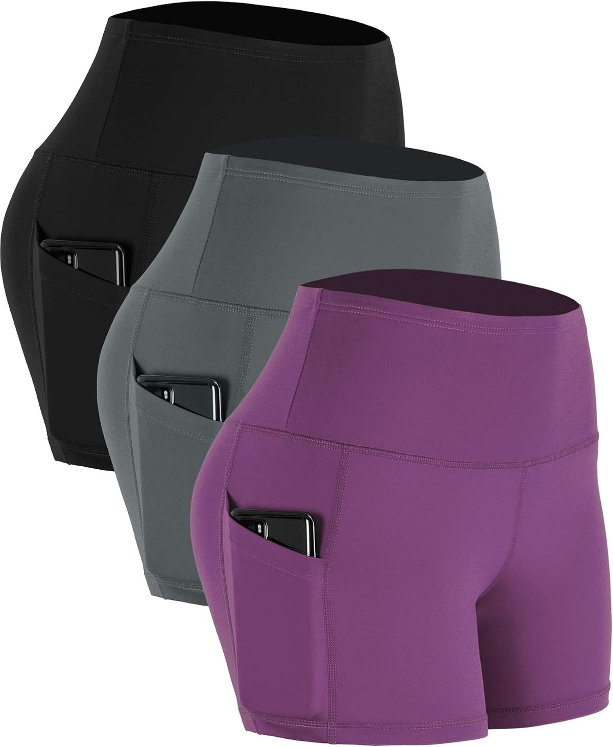 High waist athletic shorts with pockets