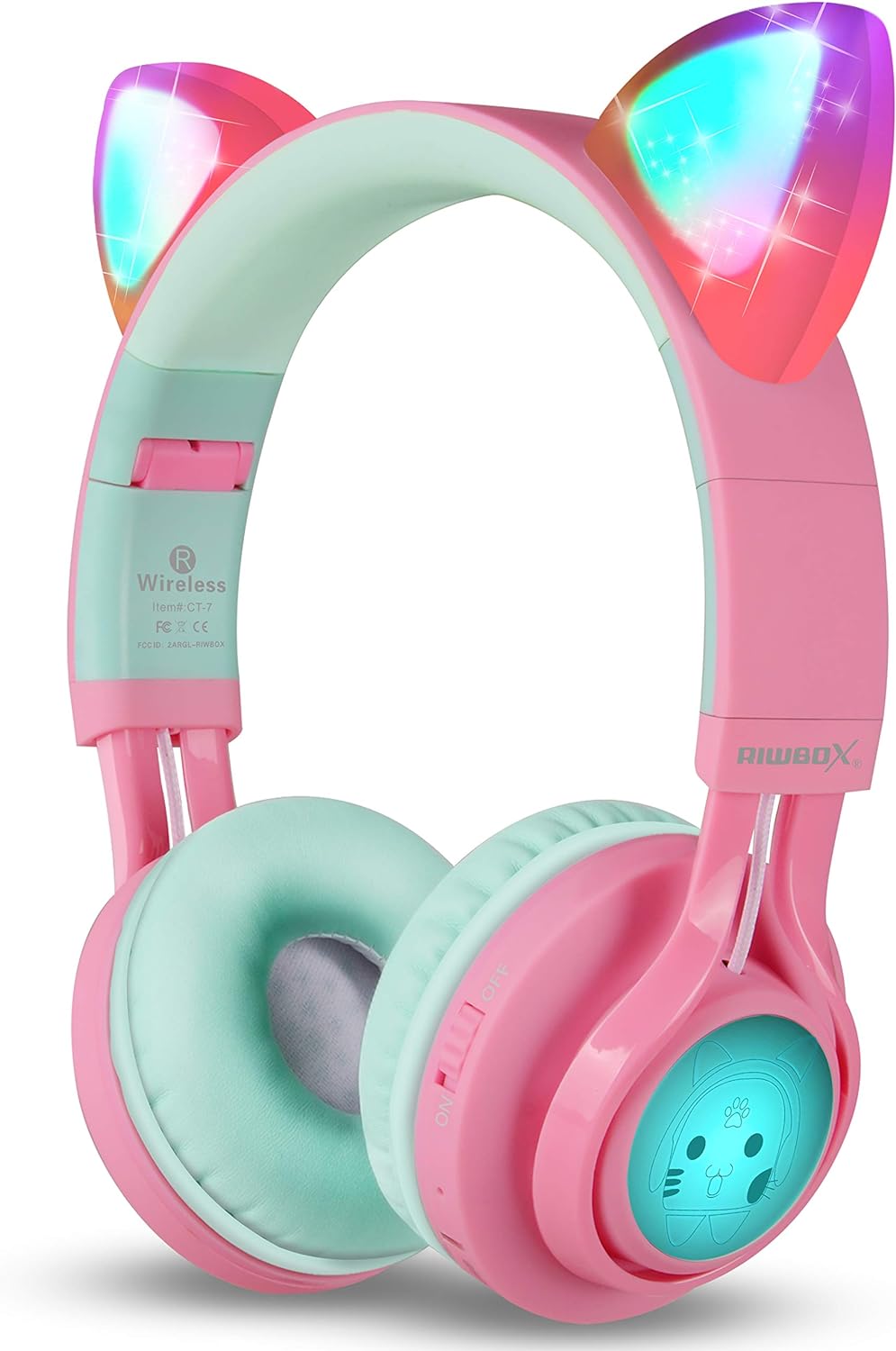 Cat Ear LED Light-Up Kids Headphones