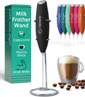Electric milk frother wand with stand