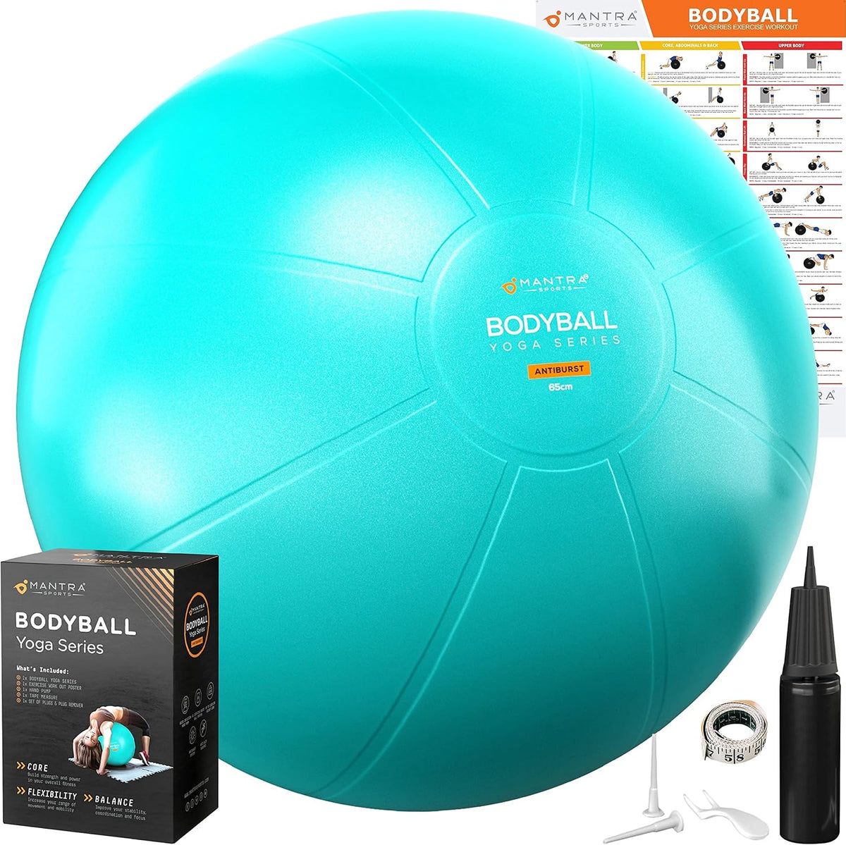 Exercise yoga ball for pilates and stability