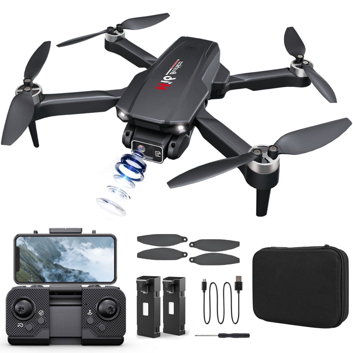 4K foldable drone with camera