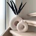 Ceramic Donut Vases, Set of 2