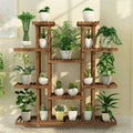 Multi-tier wood plant stand