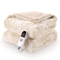 Electric heated throw blanket with LED display