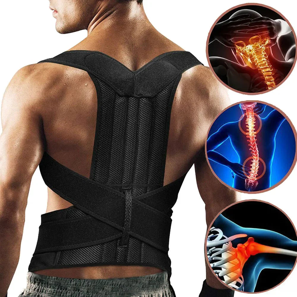 Adjustable posture corrector back brace
