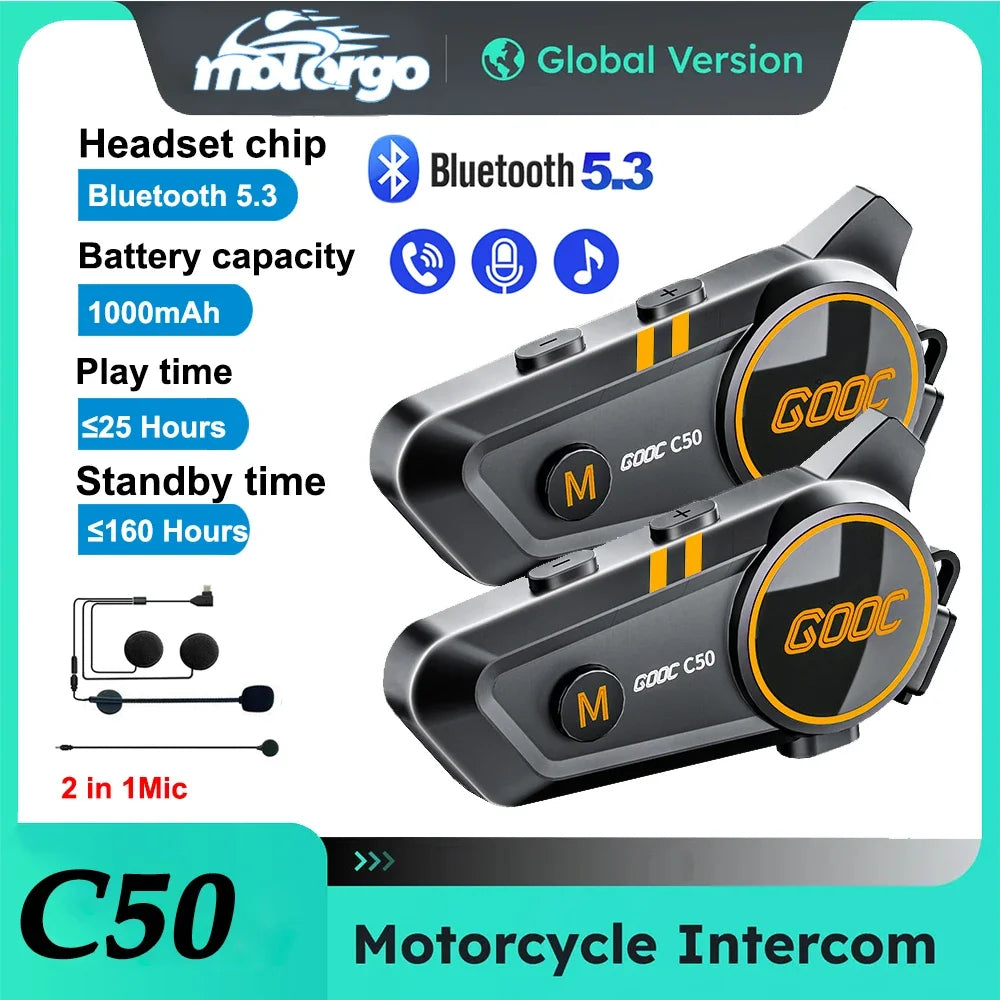 Bluetooth Motorcycle Helmet Intercom Headset